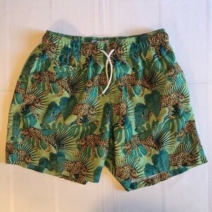 Trunk Surf & Swim Co Green Leopard Print Swim Shorts Size M